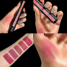 (02#) 5-IN-1 Lip Gloss Set Velvet Matte Lipstick Waterproof Long Lasting Non-stick Cup