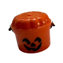 (Orange 1) Spooky Mini Boo Bucket Figurines, Ultimate Throwback Horror Decoration