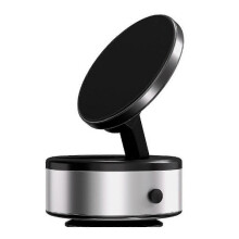(Silver) Electric Vacuum Magnetic Suction Car Phone Mount 360 Rotation Holder