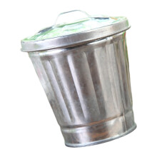 Modern Iron Waste Receptacle Top Dustbin Strong And Easy-Silver