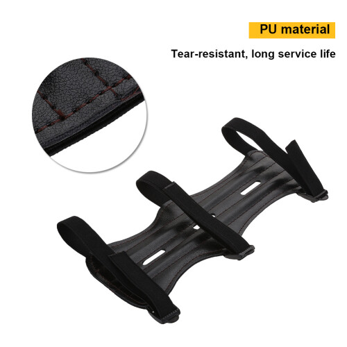 Adjustable Archery Arm Guard 22x9cm Black, 3-Strap
