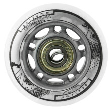 White PU 64x24 82A Wheels & ABEC-7 Bearings Set