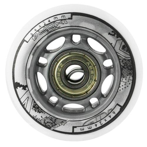 White PU 64x24 82A Wheels & ABEC-7 Bearings Set