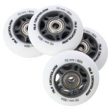 PU 70x24 82A Witte Wielen & ABEC-9 Lagers Set
