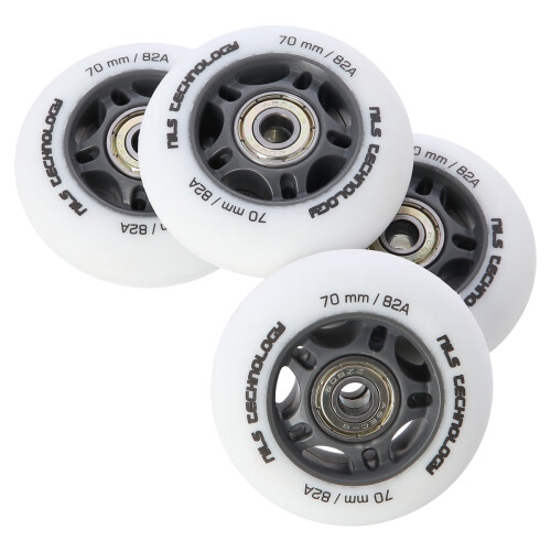 PU 70x24 82A Witte Wielen & ABEC-9 Lagers Set
