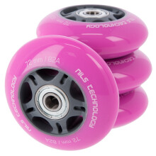 Roze 72x24 82A wielen (4 stuks) + ABEC-7 lagers (8 stuks) set
