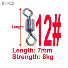 (10*10*1cm, D) 50pcs Swivel Fishing Connector Strong Fishing Rolling Swivel Stainless Steel Connector Solid Fishing Artificial Accessories