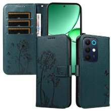 Compatible with Realme 15X Flip Case with Card Slots And Wrist Strap Dandelion Print Leather Phone Case Stylish And Protective