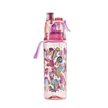 (Pink) Cool Down Spray Mist Water Bottle 500ml Spray Drinking Water Bottle for Kids