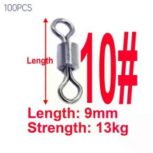 (10*10*1cm, A) 50pcs Swivel Fishing Connector Strong Fishing Rolling Swivel Stainless Steel Connector Solid Fishing Artificial Accessories