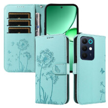 Compatible with Realme C85 5G Flip Case Dandelion Print Leather Phone Case with Card Slots And Wrist Strap Stylish And Protective