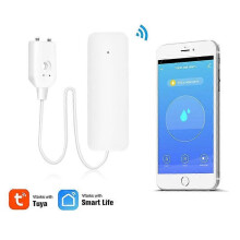 (Wifi Leak alarm（APP Notice）) Tuya Smart WiFi Water Leak Sensor Flood Leakage Level Alarm Overflow Detector
