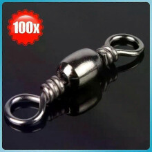 (A2, B) 50pcs Swivel Fishing Connector Strong Fishing Rolling Swivel Stainless Steel Connector Solid Fishing Artificial Accessories