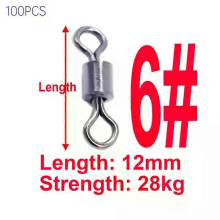 (10*10*1cm, B) 50pcs Swivel Fishing Connector Strong Fishing Rolling Swivel Stainless Steel Connector Solid Fishing Artificial Accessories