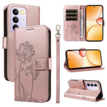 Compatible with Realme C85 Pro 4G Flip Case with Card Slots And Wrist Strap Dandelion Print Leather Phone Case Stylish And Protective