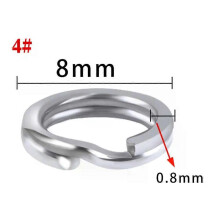 (A7, 8mm  50pcs A Bag) 100 or 50 pcs Stainless Steel Split Ring Fishing Double Oval Split Ring Accessories For Carp Fishing Hook Snap Lure Swivel