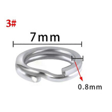 (A6, 7mm  100pcs A Bag) 100 or 50 pcs Stainless Steel Split Ring Fishing Double Oval Split Ring Accessories For Carp Fishing Hook Snap Lure Swivel