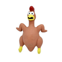 (Brown) Squeaky Dog Rubber Toys Dog Latex Chew Toy Chicken Animal Bite Resistant Puppy Sound Toy Dog Supplies For Small Medium Large Dog