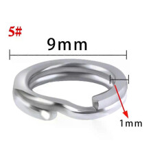 (A9, 9mm  50pcs A Bag) 100 or 50 pcs Stainless Steel Split Ring Fishing Double Oval Split Ring Accessories For Carp Fishing Hook Snap Lure Swivel