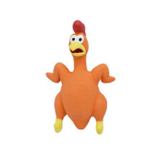(Orange) Squeaky Dog Rubber Toys Dog Latex Chew Toy Chicken Animal Bite Resistant Puppy Sound Toy Dog Supplies For Small Medium Large Dog
