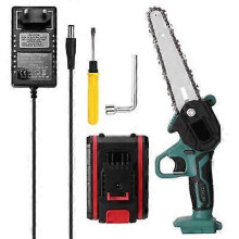 (EU) 6"Portable Cordless Electric Mini Chainsaw One-Hand Saw Woodworking Wood Cutter-