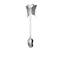 (A8, 01) Stainless Steel Coffee Spoon Butterfly Hanging Cup Dessert Spoon Cake Fruit Fork Spoon Stirring Kitchen Decorative Tableware