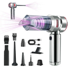(Silver Red) FlexUp - FlexUp Car Vacuum, FlexUp Car Vacuum Cleaner Cordless Rechargeable