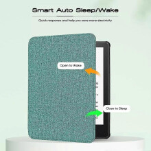 (Green) For Kindle Paperwhite 6 12th 2024 Slim Durable PU Leather Cover Auto Wake/Sleep