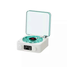 (White) Mini Retro White Noise Bluetooth Speaker Portable Vintage Sleep Aid Bluetooth Speaker Subwoofer With RGB Light Support TF Card Christmas