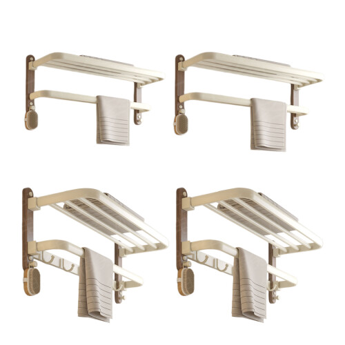Solid Wood Wall Mounted Towel Stand With Moisture Resistant-4 1