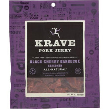 Krave Pure Foods Jerky Pork Blk Chry Bbq, Case of 8 X 2.7 Oz (Pack of 1)
