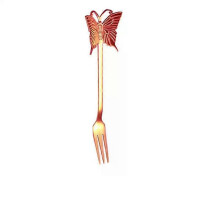 (A4, 10) Stainless Steel Coffee Spoon Butterfly Hanging Cup Dessert Spoon Cake Fruit Fork Spoon Stirring Kitchen Decorative Tableware