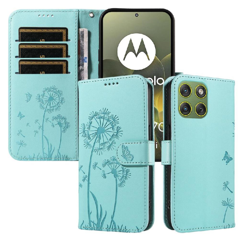 Compatible With Motorola Edge 70 5G Flip Case Dandelion Print Leather Phone Case Stylish And Protective With Card Slots And Wrist Strap 764563337187