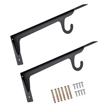 2 stuks sterke plankbeugels met voor- en achterhaak-45 cm zwart