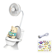 Grappige desktopventilator in toiletvorm met stille-groene beer