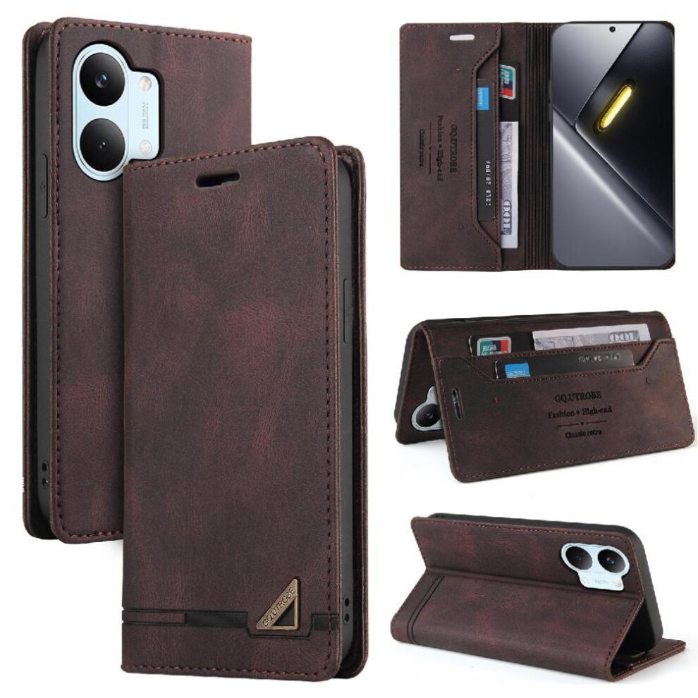 Case For Xiaomi Poco X8 Pro Max Kickstand Premium Leather Two Card Slots Premium Leather 764563337279