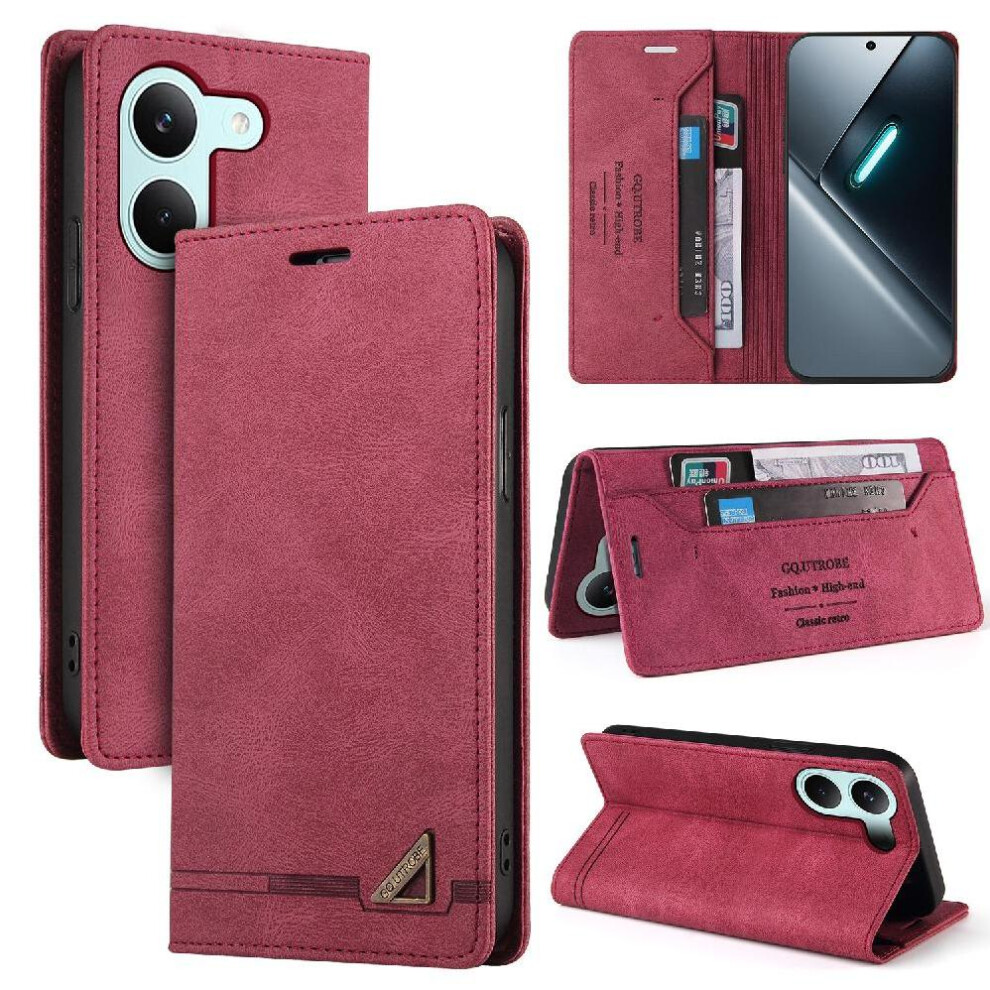 Case For Xiaomi Poco X8 Pro Premium Leather Premium Leather Two Card Slots Kickstand 764563337347