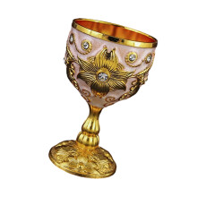 Handcrafted 30ml Zinc Alloy Shot Glass Showcasing-golden white