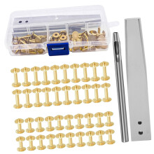 Professional Leather Studs 42Pcs Copper Rivets And-brass color