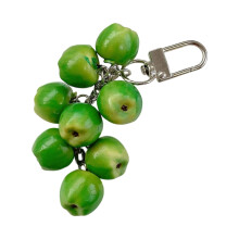 Porte-clés fruits amusant et coloré, petites pommes,-Vert A
