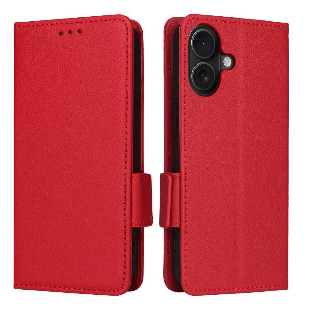 Flip Case For Iphone 17 Pu Leather Magnetic Wallet Card Slots Holder Side Buckle 764563337378