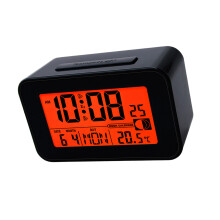 Horloge de bureau LCD élégante avec écran rétroéclairé,-Noir