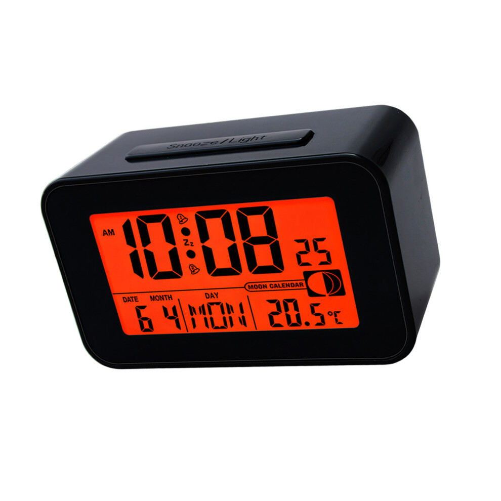 Practical Lcd Alarm Clock With Date Temperature Display- Black 7695000965614