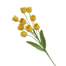 Fausses fleurs de lys tricotées à 9 têtes, décorations de-Jaune