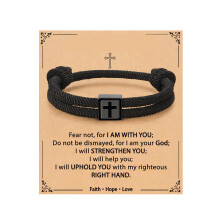 Bracelet à pendentif croix en acier inoxydable, tendance, avec-B