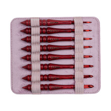 8Pcs Ergonomic Grip Aluminium Crochet Hook 3.0-7.0mm Wooden