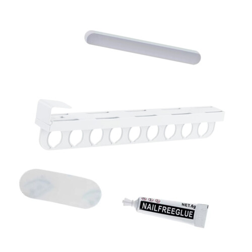 Cintre extensible à longueur variable pour un rangement-Blanc