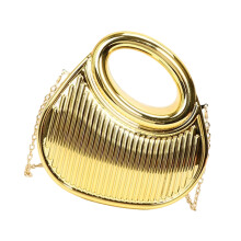 Pleated Crossbody Bag for Womens Clutches Purses Fashion-Gold