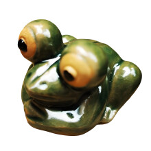 Große Laubfrosch-Statue mit großen Augen, glatt glasierte-A 1