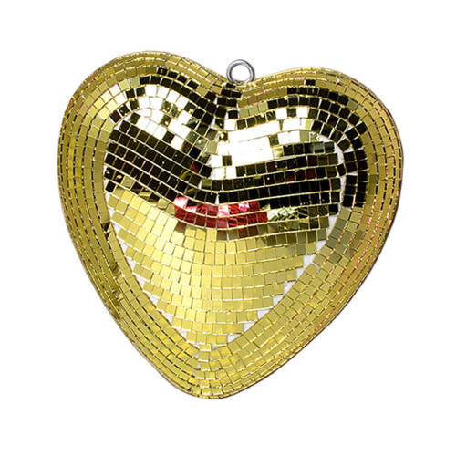 Fonkelende hartvorm discobal hangend ornament reflecterend-Goud